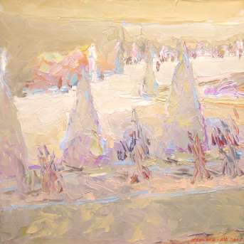 Versailles. Autumn. Oil on canvas, 60 x 60 cm (23.6 x 23.6 inches). 2005