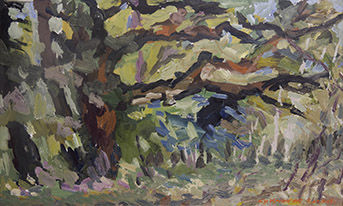 I will not forget your solemn beauty. Oil on canvas, 45 x 75 cm (17.7 x 29.5 inches). 2018