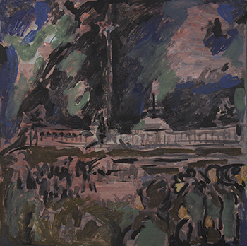 Celebration day on Poklonnaya Hill. Oil on canvas, 55 x 55 cm (21.7 x 21.7 inches). 2020