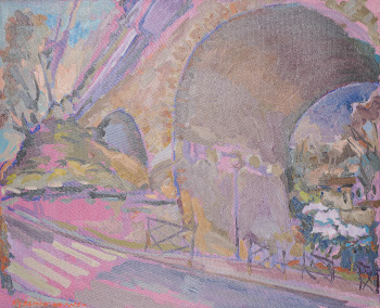 Arcade. Oil on canvas, H 50 x W 61 cm (H 19.7 x W 24.0 inches). 2023. Private collection