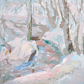 March on the Setun river. Oil on canvas, H 80 x W 80 cm (H 31.5 x W 31.5 inches). 2006