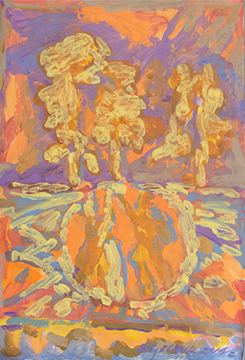On the road to Murom. Tempera, gouache on paper. h. 107 x w. 80 cm (h. 42.1 x w. 31.5 inches). 2014